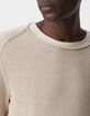 Men&rsquo;s flax knit sweater with rolled edges-4