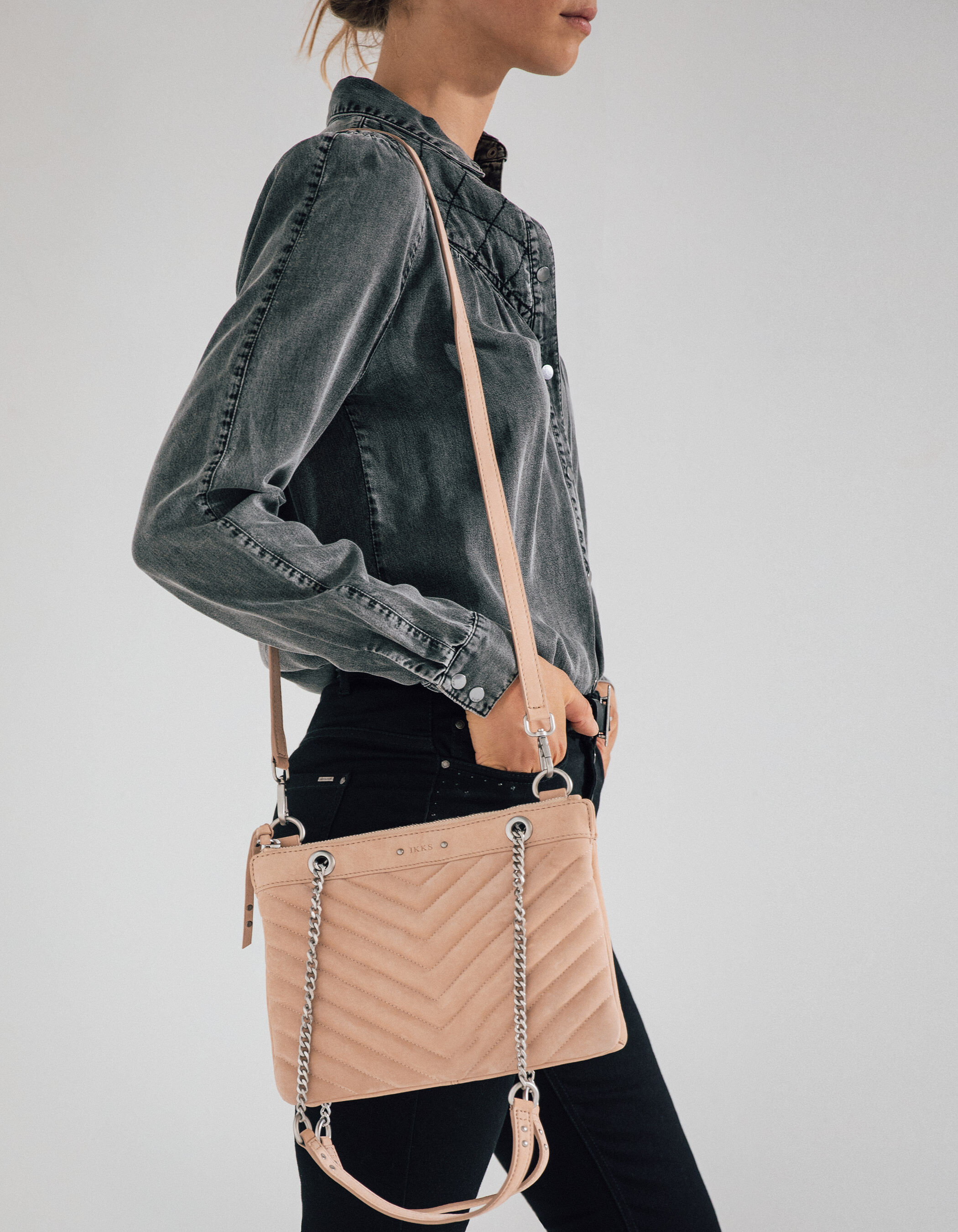 Sac pochette 1440 REPORTER PASTEL coloris nude femme