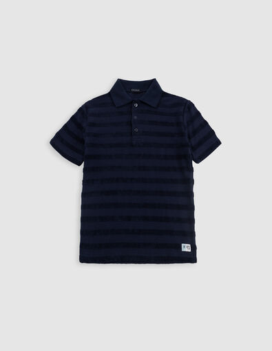Marines Jungen-Poloshirt, Biobaumwolle, Streifen, Frottee - IKKS