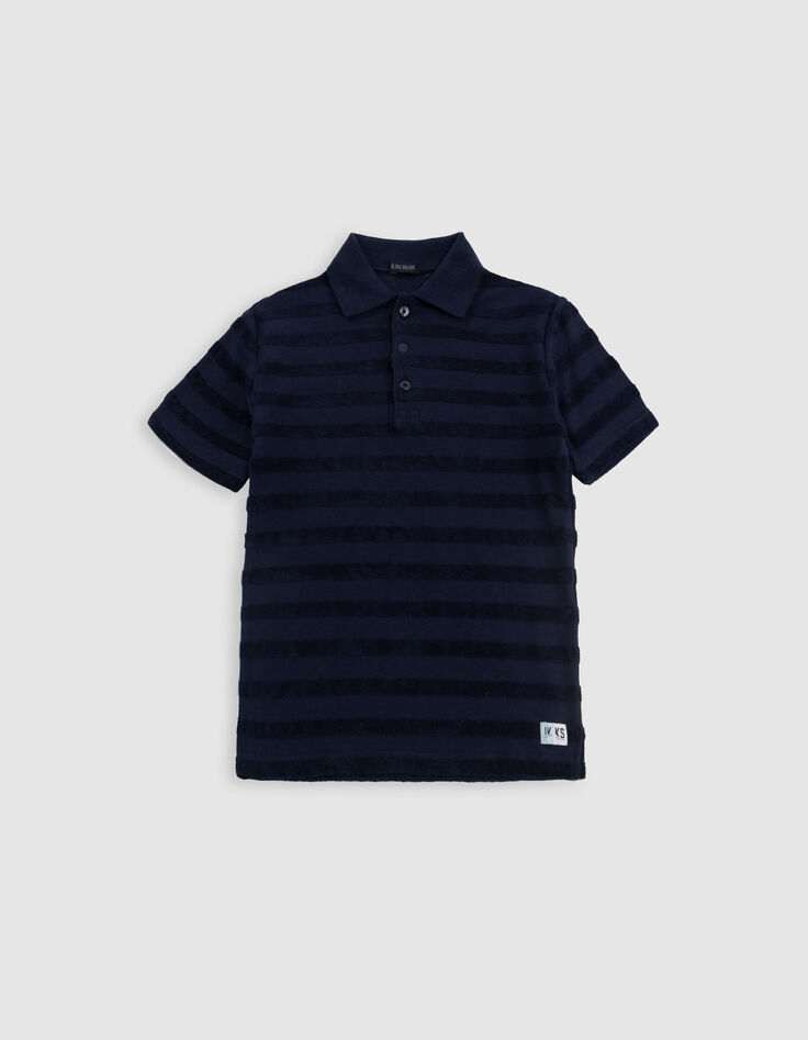 Marines Jungen-Poloshirt, Biobaumwolle, Streifen, Frottee-1