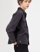 Chemise manches longues grise velours côtelé garçon-2