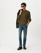 Pull hiver kaki tricot mousseux Homme-2 Pull hiver kaki tricot mousseux Homme-2