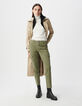 Kaki battle jeans cropped Dames-7