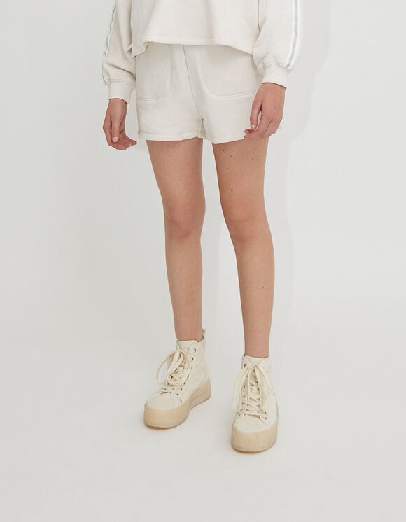 Girls’ mastic textured sweatshirt fabric shorts