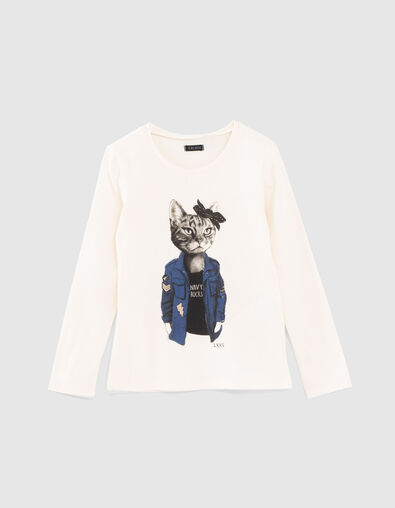Camiseta crudo gato-oficial ni&ntilde;a - IKKS