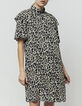 Viskosekleid mit Leopardentupfen und Sternen -2