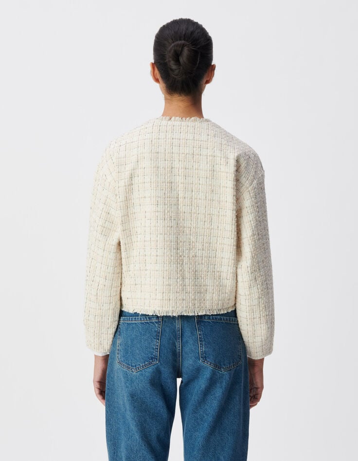 Oversized roze tweed jas Dames-4