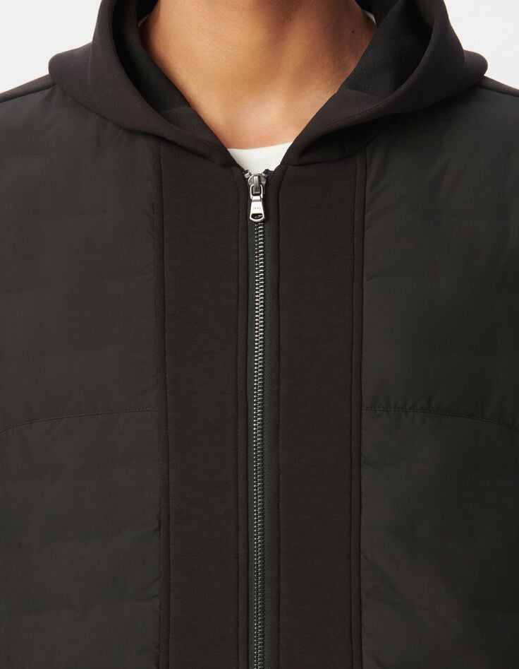 Men's black mixed-fabric light padded jacket-5 Men's black mixed-fabric light padded jacket-5