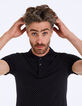Polo negro falso liso Hombre-4