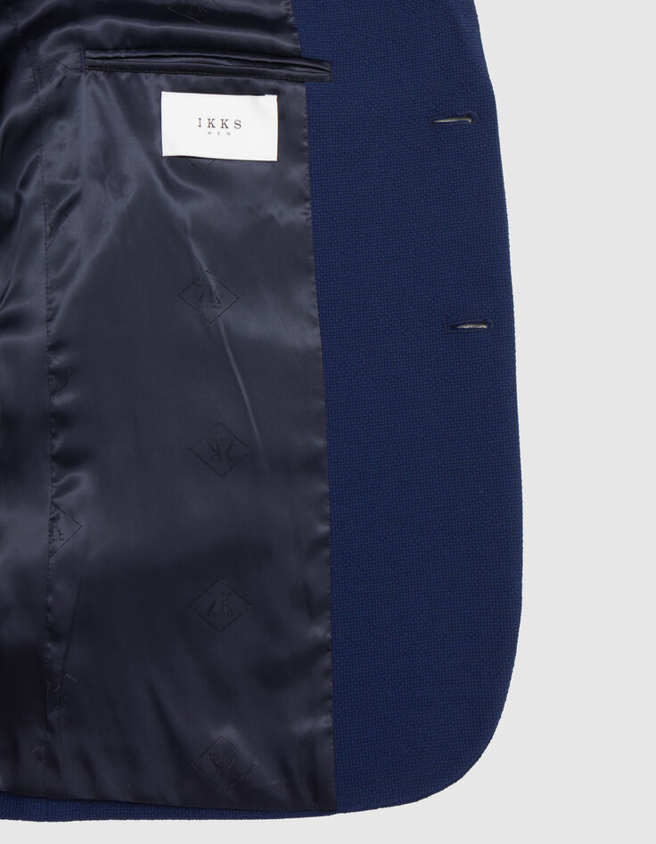 Indigoblaue Seersucker-Anzugjacke für Männer-5