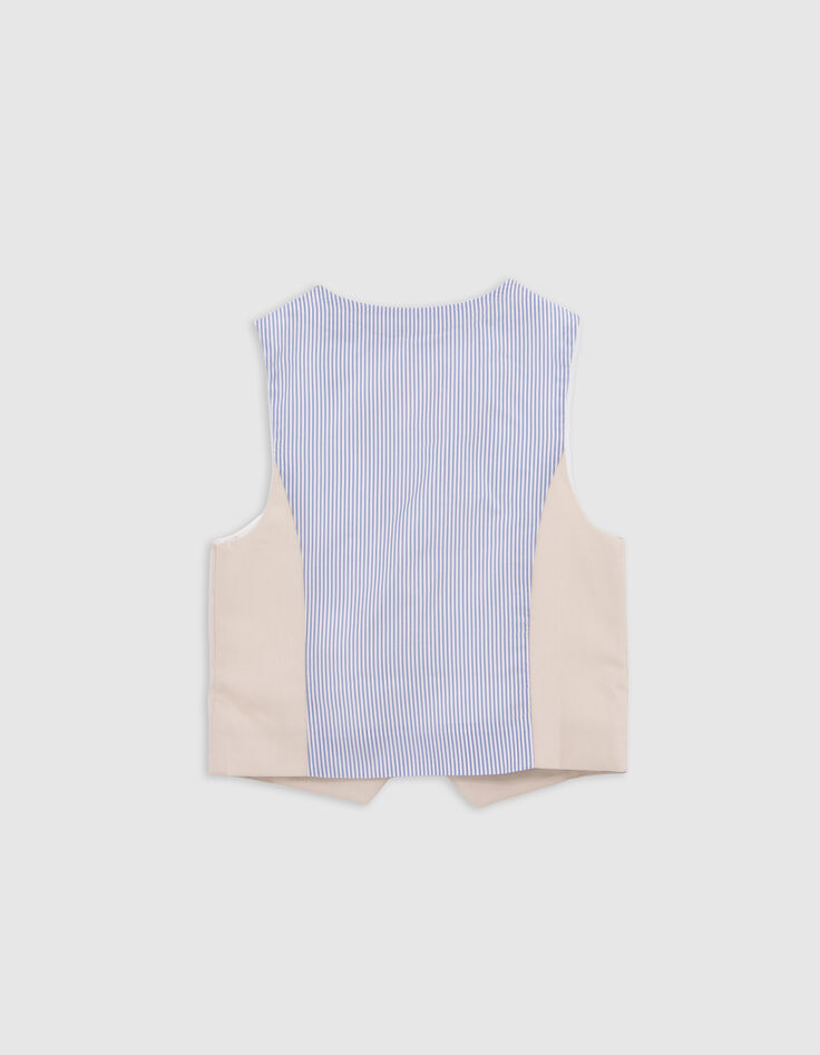 Chaleco de traje formal beige de niño-3