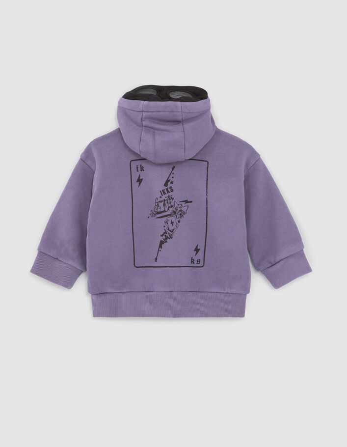 Cardigan violet print dos à capuche bébé garçon-2