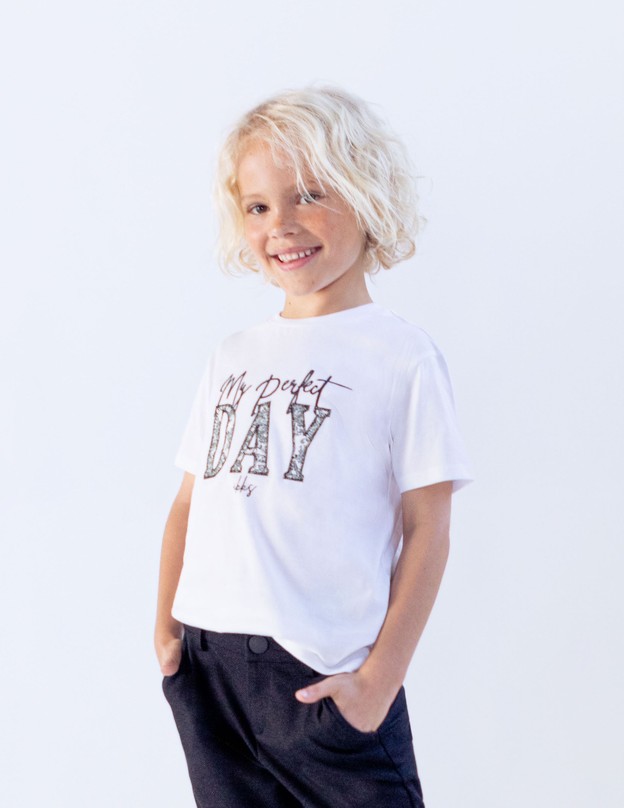 Camiseta blanca 2025 algodon niño