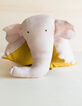 Coussin doudou rose et jaune lin lavé GABRIELLE PARIS-1