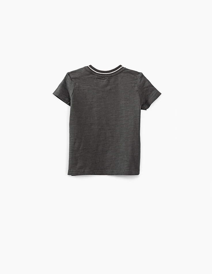 Tee-shirt vert foncé à typo bouclette bébé garçon -3 Tee-shirt vert foncé à typo bouclette bébé garçon -3