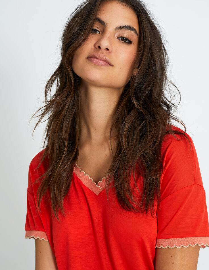 I.Code poppy T-shirt with scallop trim-5 I.Code poppy T-shirt with scallop trim-5