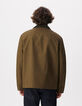 Khakifarbene Herren-Multitaschenjacke mit Samtkragen-6