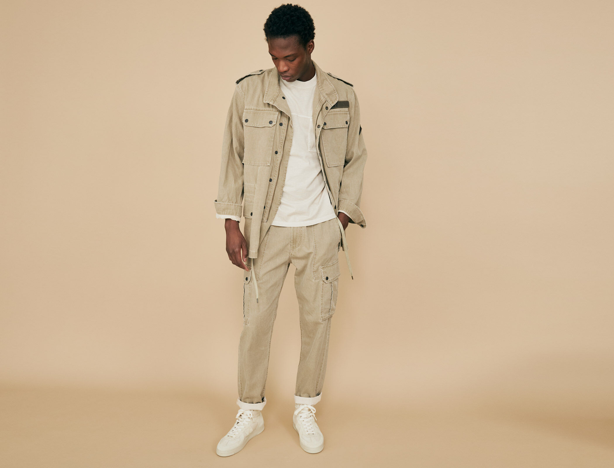 Denim safari clearance jacket