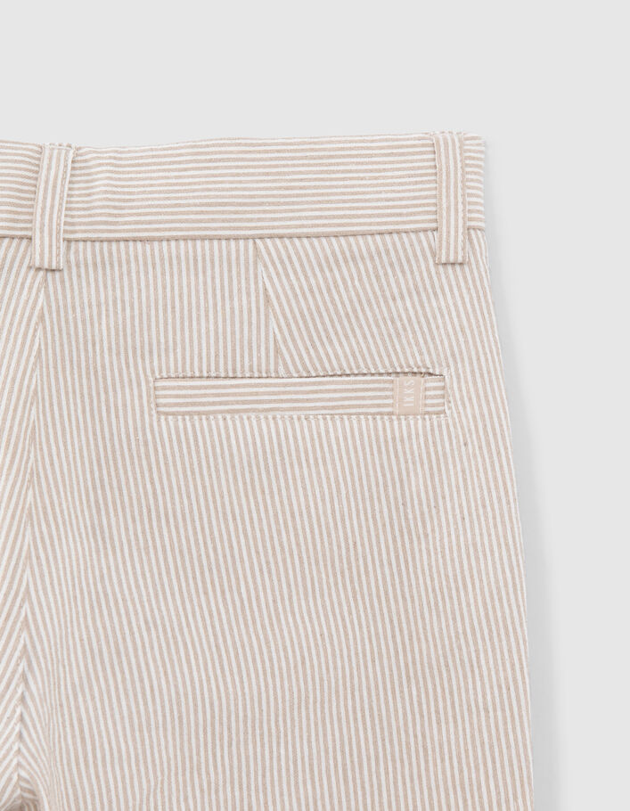 Boys’ beige striped occasionwear suit trousers - IKKS
