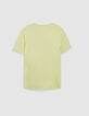 T-shirt encolure V vert coton bio flamm&eacute; Homme-7