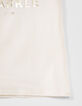 Ecru T-shirt metallic tekst meisjes-4