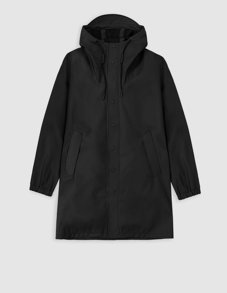 Parka negra nailon goma capucha hombre-7