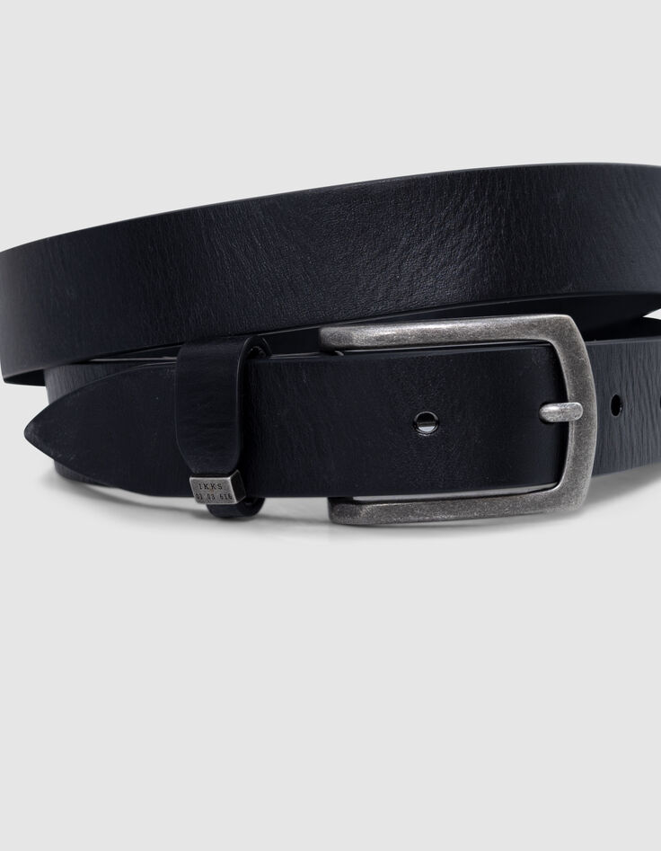 Ceinture noire cuir Homme-3