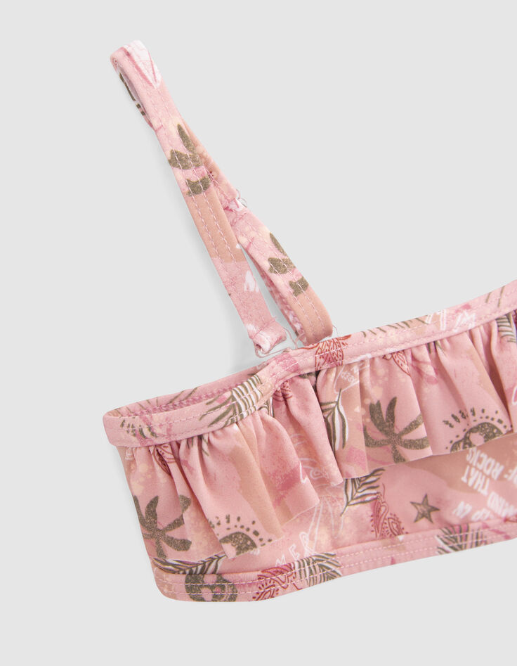 Roze bikini surf-rock print meisjes-2