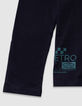 Camiseta azul marino algodón coche espalda niño-6