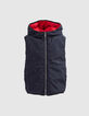Ärmellose Jungen-Wendesteppweste Marineblau/Rot-1