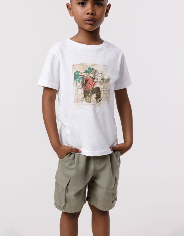 Wit T-shirt biokatoen man met tijgerkop jongens-4