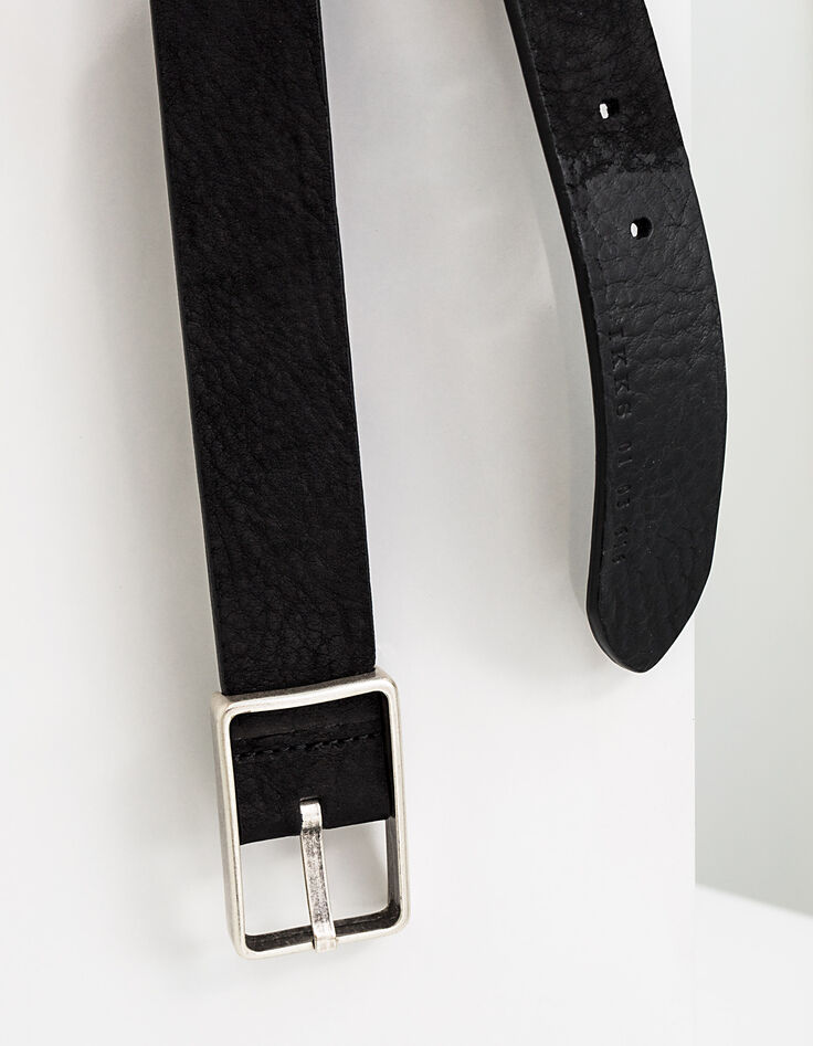 Ceinture noire en cuir nubuck Homme-3