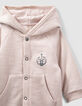 Baby’s light pink organic fabric hooded all-in-one-5