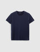 Men’s indigo organic cotton Essential round-neck T-shirt-6