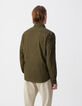 Khaki Herrenhemd, SLIM-Fit, Bio-Baumwollvoile, Streifstick-3