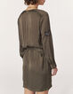 Robe courte kaki en polyester femme-3