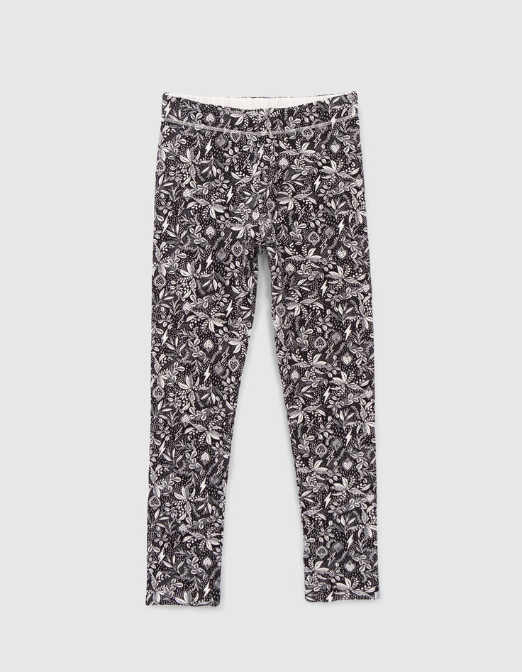 Girls&rsquo; black rock jungle/ecru reversible leggings-2