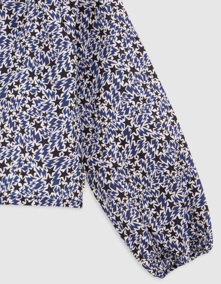 Girl’s ecru organic cotton stars-lightning print blouse-4 Girl’s ecru organic cotton stars-lightning print blouse-4