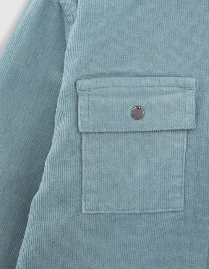 Boys’ green needlecord shirt-5