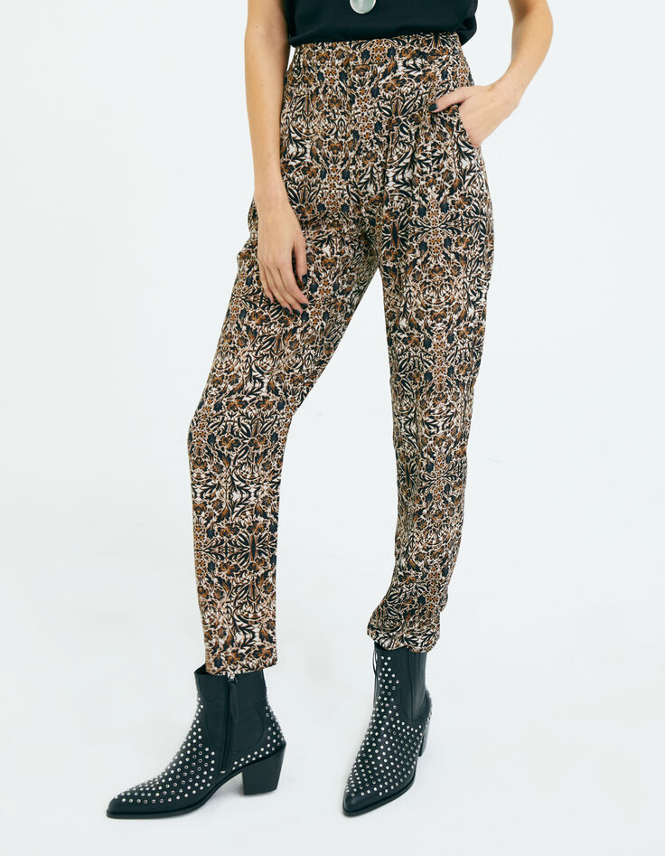 Women’s arabesque print suit trousers-1