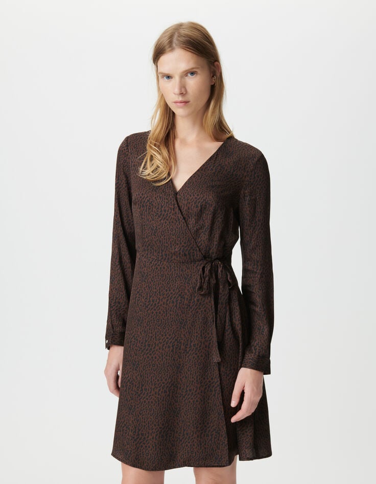 Vestido cruzado marrón leopardo mujer-3 Vestido cruzado marrón leopardo mujer-3