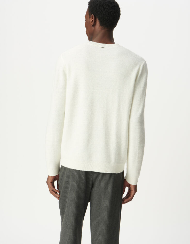 Pull écru tricot détail fantaisie Homme-3 Pull écru tricot détail fantaisie Homme-3