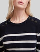 Women’s navy knit sweater with anchor buttons-7
