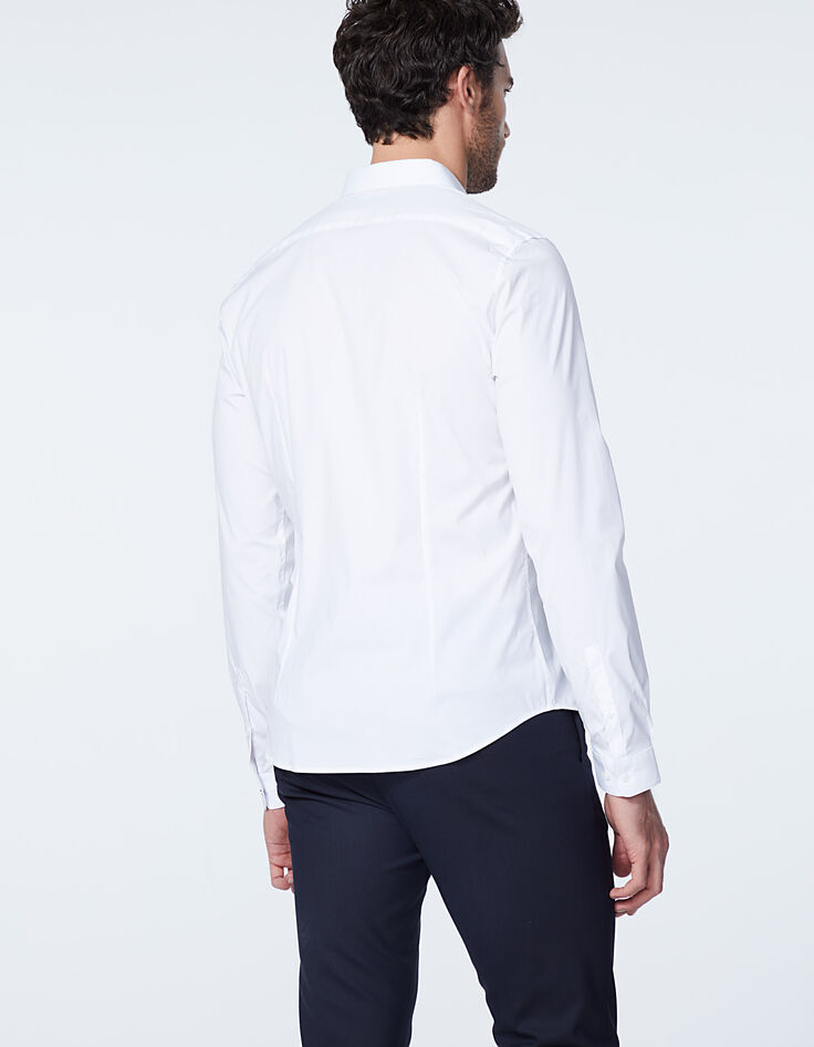 Chemise SLIM blanche détail col EASY CARE Homme-4 Chemise SLIM blanche détail col EASY CARE Homme-4