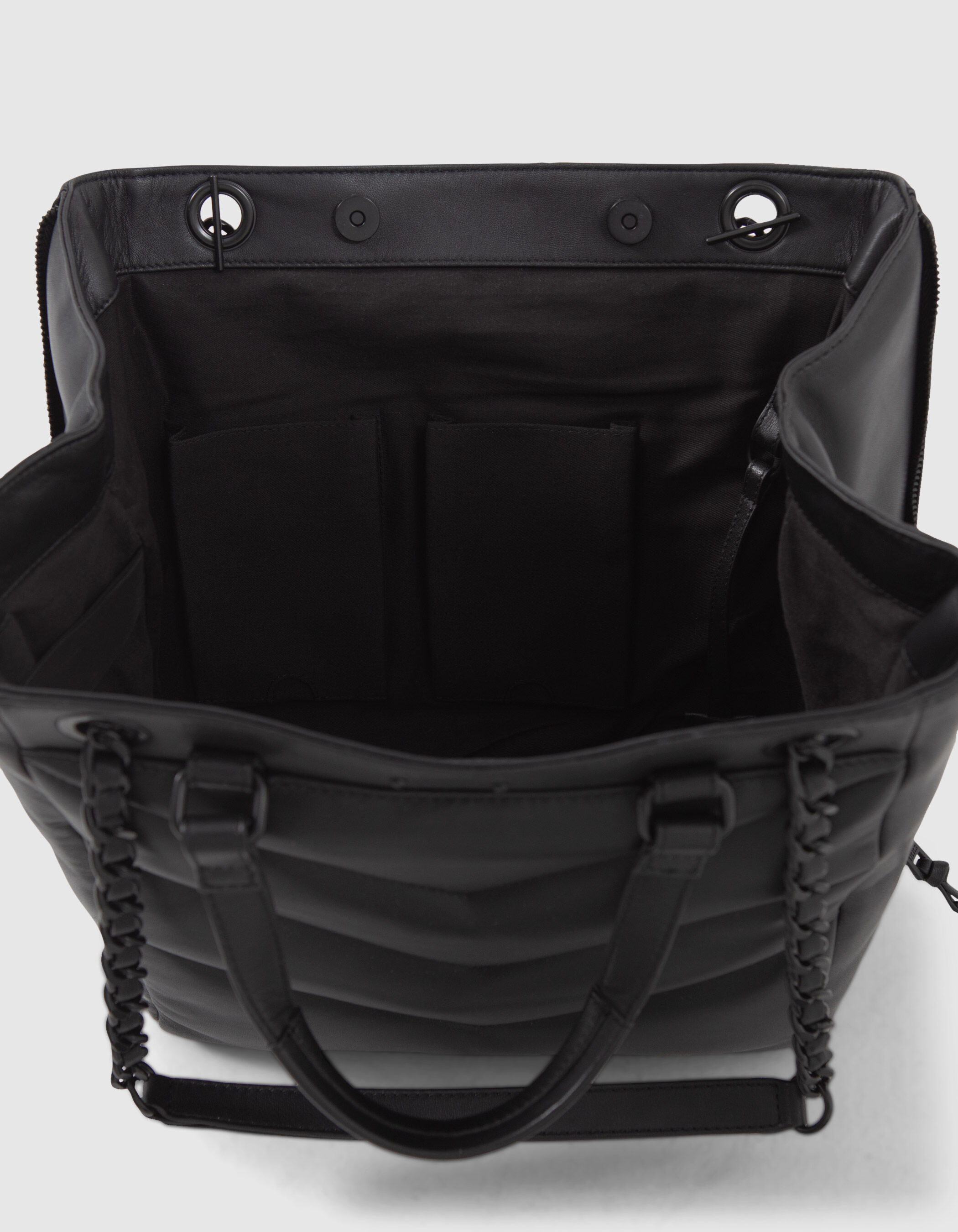 Sac cabas LE 1440 Puffy noir cuir Femme