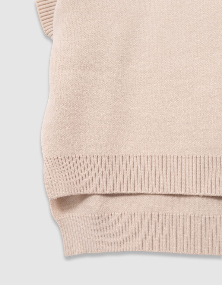 Beige tricot spencer meisjes-4