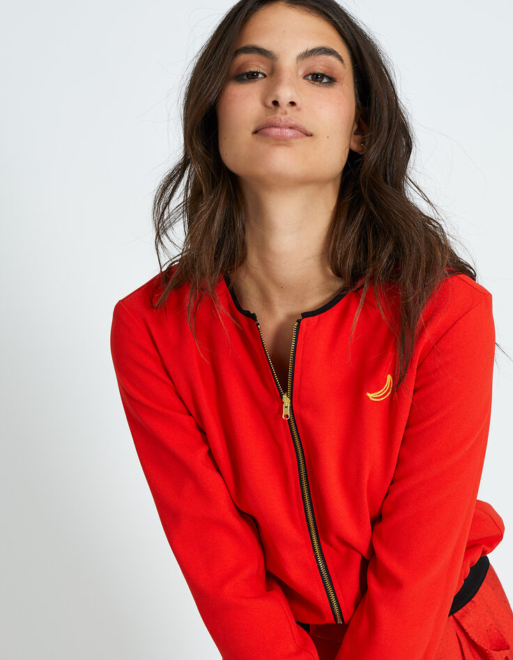 College-Wendejacke, Mohnrot und Print I.Code-3 College-Wendejacke, Mohnrot und Print I.Code-3