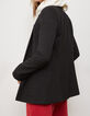 Langer, schwarzer Metallic-Damenblazer-8