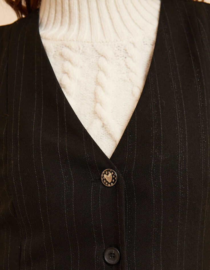 Robe-gilet noire motif rayures I.Code-5