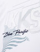 Weißes Jungen-T-Shirt, Biowolle, Beflockung Logo-Rochen-6